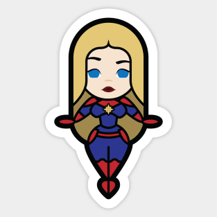 A Blonde Over Powered Female Superhero Sticker